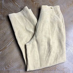MARISA MINICUCCI Tan Linen/Silk Blend Vintage Pant 8